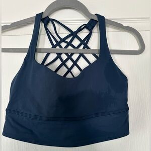 Lululemon Blue Strappy Sports Bra Medium Support